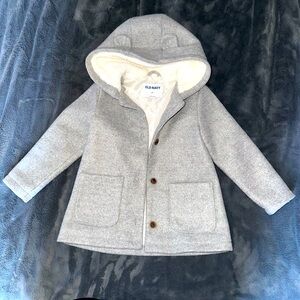 Old Navy toddler gray hooded pea coat